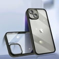 thumbnail image 1 of SaniMore for iPhone 14 Case, Anti-slip Carbon Fibre Bumper Crystal-clear Anti-yellow Backplane Anti-scratch Anti-greasy Shockproof Fall-resistant Slim Lightweight Hybird Shell, Gray, 1 of 8