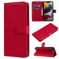 thumbnail image 1 of SaniMore for iPhone 14 Case, with RFID Blocking [2 Card Slots] PU Leather Cover with Detachable Hand Strap Flip Kickstand Magnetic Wallet Cover for iPhone 14, Red, 1 of 9