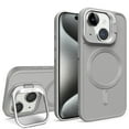 thumbnail image 1 of SaniMore for iPhone 14 Case, Rugged Frosted PC Magafe Shell, Camera Lens Protection with Foldable Bracket, Wireless Charging Magnetic Car Mount Shockproof Anti-fall, Gray, 1 of 8