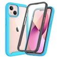 thumbnail image 1 of SaniMore for iPhone 14 Case, Rugged PC Back & TPU Bumpers Two-Layer Structure Transparent Cover with PET Screen Protector Shockproof Protective Shell for iPhone 14, Blue, 1 of 5