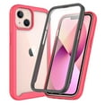 thumbnail image 1 of SaniMore for iPhone 14 Case, Rugged PC Back & TPU Bumpers Two-Layer Structure Transparent Cover with PET Screen Protector Shockproof Protective Shell for iPhone 14, Pink, 1 of 5