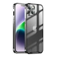 thumbnail image 1 of SaniMore for iPhone 14 Case Slim Transparent [Not Yellowing Technology], Rugged PC Cover Built-in Tempered Glass Camera Lens Protector Shockproof Protective Cover, Black, 1 of 8