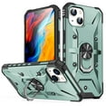 thumbnail image 1 of SaniMore for iPhone 14 Multi-Functional Case, Rugged PC Magnetic Cover Built-in Car Mount & 360° Rotatable Metal Ring Kickstand Military Grade Shockproof Protective Shell, Darkgreen, 1 of 8