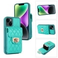 thumbnail image 1 of SaniMore for iPhone 14 PU Leather Case, Multi-Functional Metal Snap Wallet Cover with Card Slot & Kickstand Shoulder Strap Full Body Protective Shell for iPhone 14, Green, 1 of 10