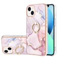 thumbnail image 1 of SaniMore for iPhone 14 Plus 6.7" 2022 Case with 360 Degree Rotating Metal Ring Shockproof TPU Backplane Marble Pattern Luxury Fashion Anti-drop Cover for iPhone 14 Plus 6.7" 2022, Pink Marble, 1 of 3