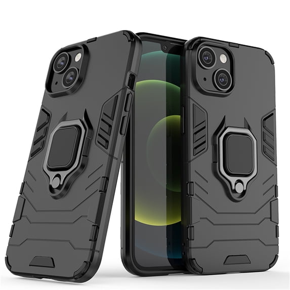 SaniMore for iPhone 14 Plus 6.7" 2022 Case, Heavy Duty Protective Shockproof TPU Bumper Rugged PC Backplane 360° Rotating Kickstand/Holder Thin Lightweight Magnetic Car Mount Anti-fall Case, Black