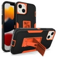 thumbnail image 1 of SaniMore for iPhone 14 Plus 6.7" 2022 Case, Hidden Bracket Magnetic Car Holder Dust Cover 3-layer Heavy Duty Protective Rugged Anti-fall Shock Absorption CoverFor iPhone 14 Plus, Black/Orange, 1 of 6