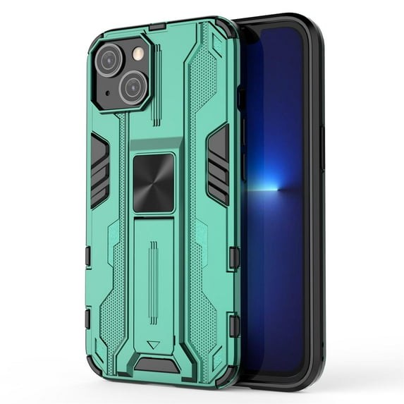 SaniMore for iPhone 14 Plus 6.7" 2022 Case with Hidden Bracket, Manetic Car Mount Hybird Heavy Duty Protective Tri-layer Shockproof Drop-proof Cover For iPhone 14 Plus 6.7" 2022, Green