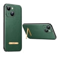 thumbnail image 1 of SaniMore for iPhone 14 Plus 6.7" 2022 Case, PU Leather Shell with Ultra-thin Design Hidden Bracket All-inclusive Hybird Shock Resistant Anti-fall Wear-resistant Cover For iPhone 14 Plus, Green, 1 of 9