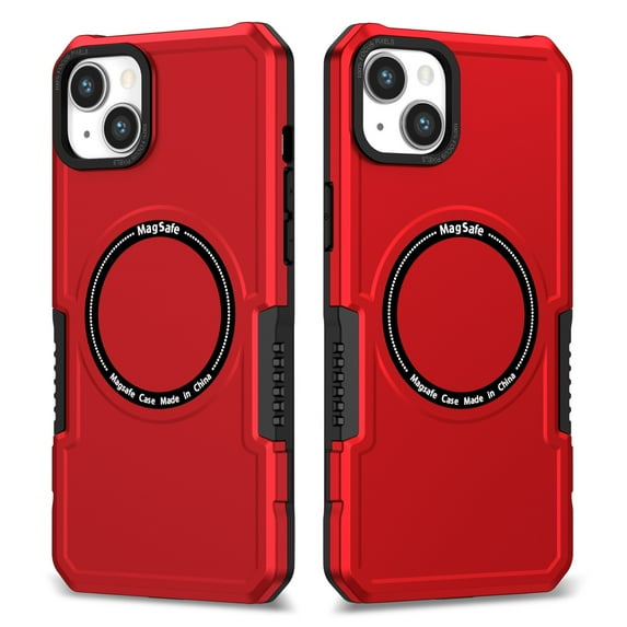 SaniMore for iPhone 14 Plus 6.7" 2022 Case, Rugged PC Back Shockproof TPU Bumper Wireless Charging Strong Magnetic Shell Slim Lightweight Heavy Duty Protective Cover for iPhone 14 Plus 2022, Red