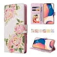 thumbnail image 1 of SaniMore for iPhone 14 Plus 6.7" 2022 PU Leather Case with Luxury Flower for Girls Women Stand Feature Card/Cash Slots Detachable Wrist Strap Magnetic Clasp All-inclusive Case, Rosebud, 1 of 7