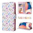 thumbnail image 1 of SaniMore for iPhone 14 Plus 6.7" 2022 PU Leather Case with Luxury Flower for Girls Women Stand Feature Card/Cash Slots Detachable Wrist Strap Magnetic Clasp All-inclusive Case, Buttercup, 1 of 7