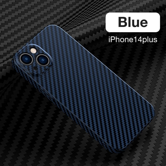 SaniMore for iPhone 14 Plus 6.7" 2022 Slim Case, Carbon Fiber Support Wireless Charging Shockproof Anti-drop Lens All-inclusive Heavy Duty Protective Anti-fingerprint Magnetic Case, Blue