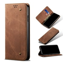 SaniMore iPhone 14 Plus (6.7" 2022) Wallet Case, Cowboy Skin [Wear-resistat Durable] Card Slots Cash Pocket Kickstand 360° All-around Protective Business Shell [Shoxkproof Anti-drop] - Brown