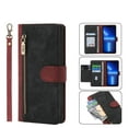 thumbnail image 1 of SaniMore for iPhone 14 Plus 6.7" 2022 Wallet Case, [Removeable Wrist Strap][Zipper Cash Pocket + Card Slots] Flip Kickstand Full Protective Magnetic Closure Retro Cover for iPhone 14 Plus, Red, 1 of 7
