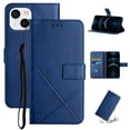thumbnail image 1 of SaniMore for iPhone 14 Plus (6.7" 2022) Wallet Case with Wrist Strap Magnetic Clasp, Card Slots PU Leather Skin Shockproof TPU Inner Anti-drop Flip Stand Business Shell Wear-resistant - Blue, 1 of 8