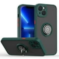 thumbnail image 1 of SaniMore for iPhone 14 Plus 6.7" Multi-Functional Magnetic Case, Translucent Matte Back Case with Car Mount & 360° Rotatable Ring Kickstand Shockproof Protective Cover, Green & Red, 1 of 9