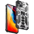 thumbnail image 1 of SaniMore for iPhone 14 Plus Case, Rugged PC CD Magnetic Cover Built-in Car Mount & Folding Kickstand Military Grade Shockproof Heavy Duty Protective Shell for iPhone 14 Plus Women Men, Silver, 1 of 7