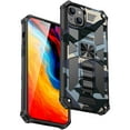 thumbnail image 1 of SaniMore for iPhone 14 Plus Case, Rugged PC & Soft TPU CD Magnetic Cover Built-in Car Mount & Multi-View Kickstand Camouflage Military Grade Shockproof Heavy Duty Protective Shell, Lightblue, 1 of 7