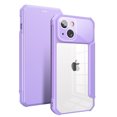 thumbnail image 1 of SaniMore for iPhone 14 Plus Case Transparent PC & Soft TPU Built-in Electroplated Lens Ring, Magnetic Flip Cover with Card Slot & Kickstand Shockproof Protective Shell, Purple, 1 of 9