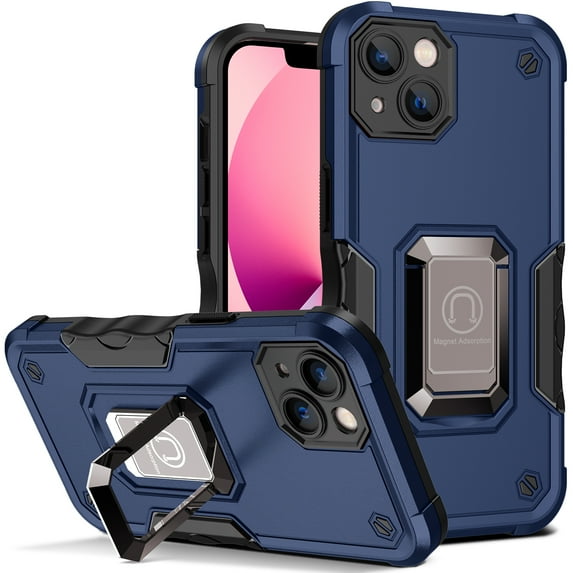 SaniMore for iPhone 14 Plus Case, iPhone 14 Plus Case with Kickstand Armor Magnetic Ring Rugged Protective Military Grade Shockproof Case for iPhone 14 Plus 6.7" 2022, Blue