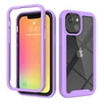 thumbnail image 1 of SaniMore for iPhone 14 Plus Two-Layer Structure Transparent Case, Rugged Clear PC Back & TPU Bumper [Not Yellowing Technology] Full Body Protective Case for iPhone 14 Plus, Purple, 1 of 6