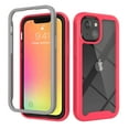 thumbnail image 1 of SaniMore for iPhone 14 Plus Two-Layer Structure Transparent Case, Rugged Clear PC Back & TPU Bumper [Not Yellowing Technology] Full Body Protective Case for iPhone 14 Plus, Pink, 1 of 6