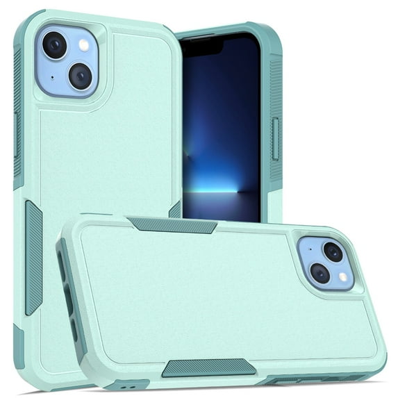 SaniMore for iPhone 14 Plus Ultra-Thin Two-Layers Protection Case, Rugged PC Back & Flexible TPU Military Grade Shockproof Heavy Duty Protective Case for iPhone 14 Plus, Mint
