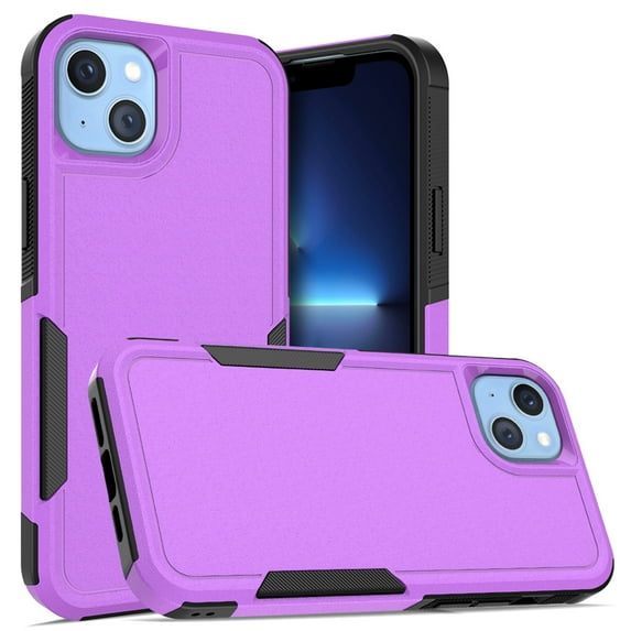 SaniMore for iPhone 14 Plus Ultra-Thin Two-Layers Protection Case, Rugged PC Back & Flexible TPU Military Grade Shockproof Heavy Duty Protective Case for iPhone 14 Plus, Purple