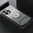 thumbnail image 1 of SaniMore for iPhone 14 Pro (2022) Case Aluminum Alloy Backplane Frosted Anti-scratch Anti-slip Camera Protection [with Inside Card Holder] Heavy Duty Protective Shockproof Magnetic Shell, Silver, 1 of 11