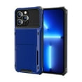 thumbnail image 1 of SaniMore for iPhone 14 Pro 6.1" 2022 Case, Shockproof Drop Resisatnt Flip Card Slots Wallet Bracket Rugged PC Back + Soft TPU Bumper Anti-scratch Heavy Duty Protective Slim Case, Blue, 1 of 8