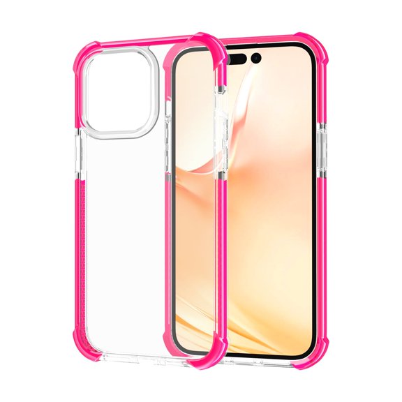SaniMore for iPhone 14 Pro 6.1" 2022 Case, Ultra-clear Rugged Acrylic Backplane Shockproof Anti-fall Slim Lightweight Anti-scratch Anti-slip Cover For iPhone 14 Pro, Pink
