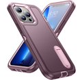 thumbnail image 1 of SaniMore for iPhone 14 Pro 6.1" 2022 Hybird Case, Rugged PC Back Shockproof TPU Shell Metal Hidden Kicksatnd Drop Resistant Anti-slip Heavy Duty Protective Case for iPhone 14 Pro 6.1", FPurple+Pink, 1 of 8