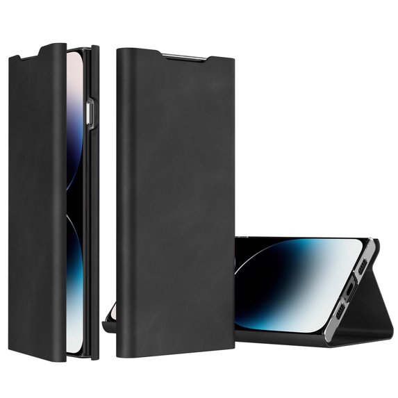 SaniMore for iPhone 14 Pro (6.1" 2022) Wallet Case, Folio Book Magnetic Shell with Wireless Charging, Kickstand, Card Slot, Full Body Protective Shockproof Anti-drop Magnetic Cover, Black