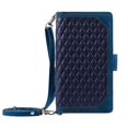 thumbnail image 1 of SaniMore for iPhone 14 Pro (6.1" 2022) Wallet Case with Wrist/Crossbody Lanyard, 3D Lattice PU Leather Flip Kickstand Zipper Purse & Card Slots Magnetic Clasp Shockproof TPU Shell Anti-drop - Blue, 1 of 9