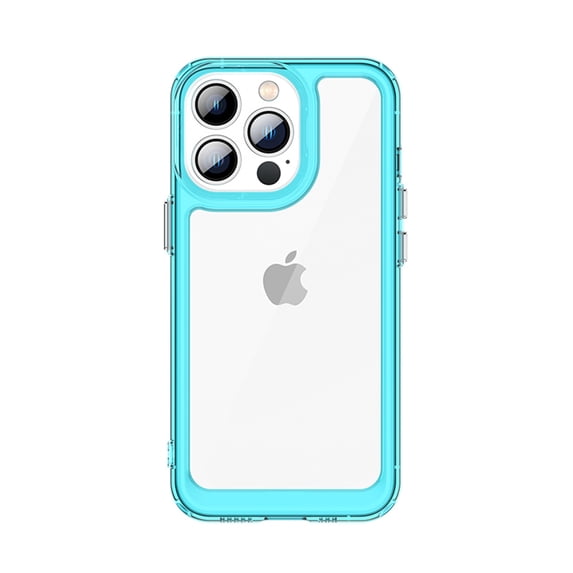 SaniMore iPhone 14 Pro Case (6.1 inch 2022 Release), Soft Shockproof TPU Bumper Crystal-clear PC Back No-yellowing Anti-drop Ultra-slim Lightweight Rugged Cover For iPhone 14 Pro, Clearblue