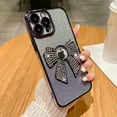 thumbnail image 1 of SaniMore for iPhone 14 Pro Case Bowknot Glitter Rhinestone Bling Plating Luxury Women Girl, Shine Diamond Case for iPhone 14 Pro 6.1" 2022 Protective Cover, Clear Gradient Purple, 1 of 11