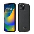 thumbnail image 1 of SaniMore for iPhone 14 Pro Case, PU Leather Rugged PC Shockproof Tough Anti-Fingerprint Ultra Slim Lightweight Luxury Anti-scratch Wear-resistant Durable Cover for iPhone 14 Pro, Beef Tendon Black, 1 of 6