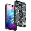 thumbnail image 1 of SaniMore for iPhone 14 Pro Case, Rugged PC & Soft TPU CD Magnetic Cover Built-in Car Mount & Multi-View Kickstand Camouflage Military Grade Shockproof Heavy Duty Protective Shell, Mint, 1 of 7