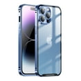 thumbnail image 1 of SaniMore for iPhone 14 Pro Case Slim Transparent [Not Yellowing Technology], Rugged PC Cover Built-in Tempered Glass Camera Lens Protector Shockproof Protective Cover, Blue, 1 of 8