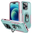 thumbnail image 1 of SaniMore for iPhone 14 Pro Magnetic Case Support Wireless Charging, Rugged PC & TPU Bumpers Cover with Car Mount & 360° Rotatable Ring Kickstand Military Grade Drop Protective Shell, Green+Pink, 1 of 9