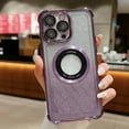 thumbnail image 1 of SaniMore for iPhone 14 Pro Magnetic Transparent Case, Bling Luxury Four Corners Shockproof Military-Grade Protection with Camera Lens Protector Clear Cover for Women Men, Darkpurple, 1 of 10