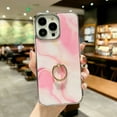 thumbnail image 1 of SaniMore for iPhone 14 Pro Max 6.7" 2022 Case with 360 Rotating Ring Bracket, Unique Fashion Marble Print Pattern Soft TPU Slim Fit Protective Shockproof Stylish Girly Stand Phone Case, Rosegold, 1 of 7