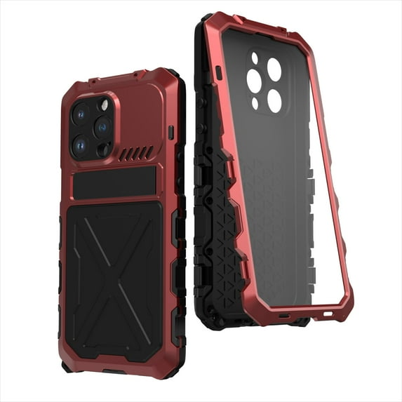 SaniMore for iPhone 14 Pro Max 6.7" 2022 Case, Heavy Duty Protective 3-layer with Wireless Charing Hidden Kickstand Military-grade Anti-drop Shockproof Rugged Cover For iPhone 14 Pro Max, Red