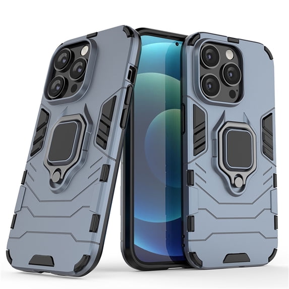 SaniMore for iPhone 14 Pro Max 6.7" 2022 Case, Heavy Duty Protective Shockproof TPU Bumper Rugged PC Backplane 360° Rotating Kickstand/Holder Thin Lightweight Magnetic Car Mount Anti-fall Case,Blue
