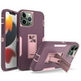 thumbnail image 1 of SaniMore for iPhone 14 Pro Max 6.7" 2022 Case, Hidden Bracket Magnetic Car Holder Dust Cover 3-layer Heavy Duty Protective Rugged Anti-fall Shock Absorption Cover For iPhone 14 Pro Max, Purple/Pink, 1 of 6
