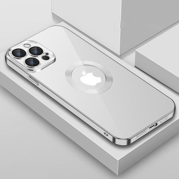 SaniMore for iPhone 14 Pro Max 6.7" 2022 Case with Lens Flim + Dust Cover Anti-greasy Anti-fingriprint All-inclusive Drop Resistant Ultra-thin Rugged Electroplated Case For iPhone 14 Pro Max, Silver