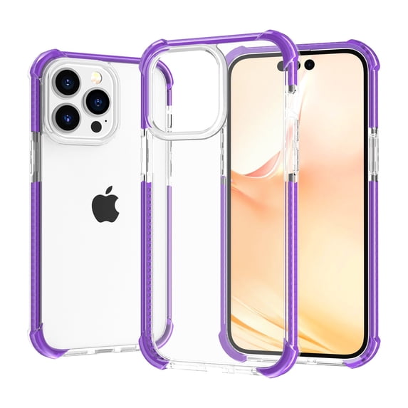 SaniMore for iPhone 14 Pro Max 6.7" 2022 Case, Ultra-clear Rugged Acrylic Backplane Shockproof Anti-fall Slim Lightweight Anti-scratch Anti-slip Cover For iPhone 14 Pro Max, Purple