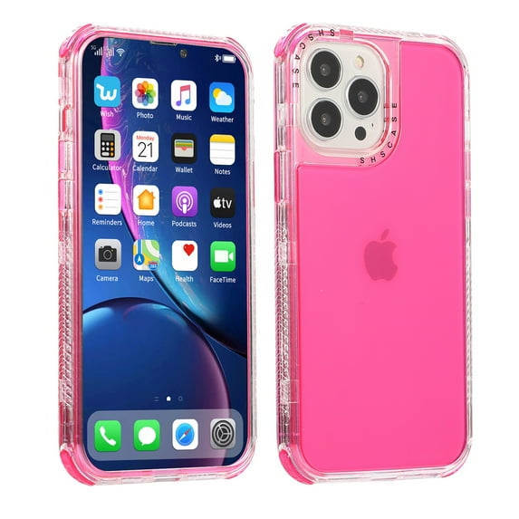 SaniMore for iPhone 14 Pro Max 6.7" 2022 Csae, Crystal Solid Color Rugged Backplane for Women Girls Shockproof TPU Bumper Drop-proof Slim Lightweight Case for iPhone 14 Pro Max 6.7" 2022, Rose