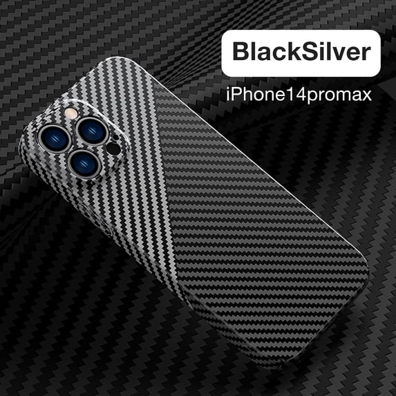 SaniMore for iPhone 14 Pro Max 6.7" 2022 Slim Case, Carbon Fiber Support Wireless Charging Shockproof Anti-drop Lens All-inclusive Heavy Duty Protective Anti-fingerprint Magnetic Case, Blacksilver